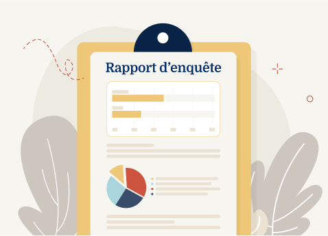 Image d’un rapport d’enquête avec un diagramme circulaire